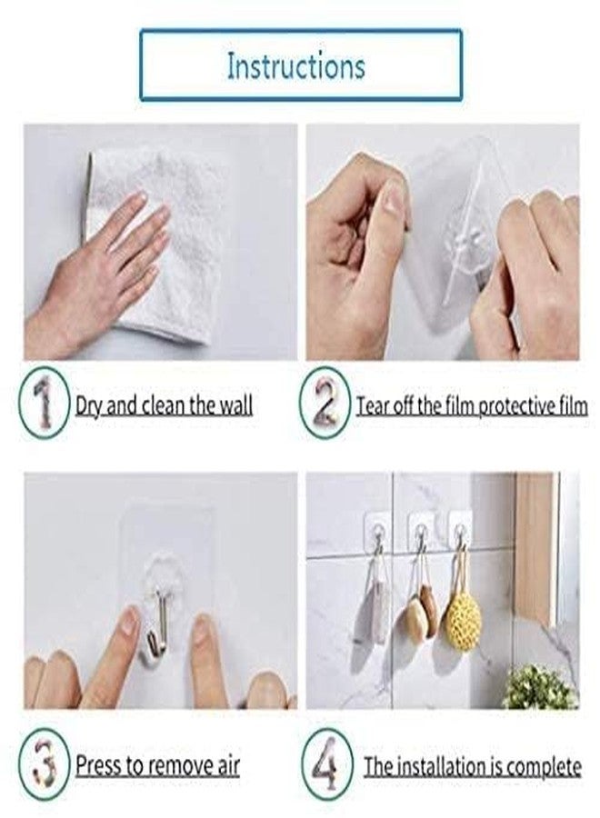 CRIYALE Wall Hooks for Hanging Strong Sticker Sticky Heavy Duty Metal Wall Hanging Hooks for Kitchen,Bathroom, Key Frame Cloth Hanger (Pack of 10) - Image 2